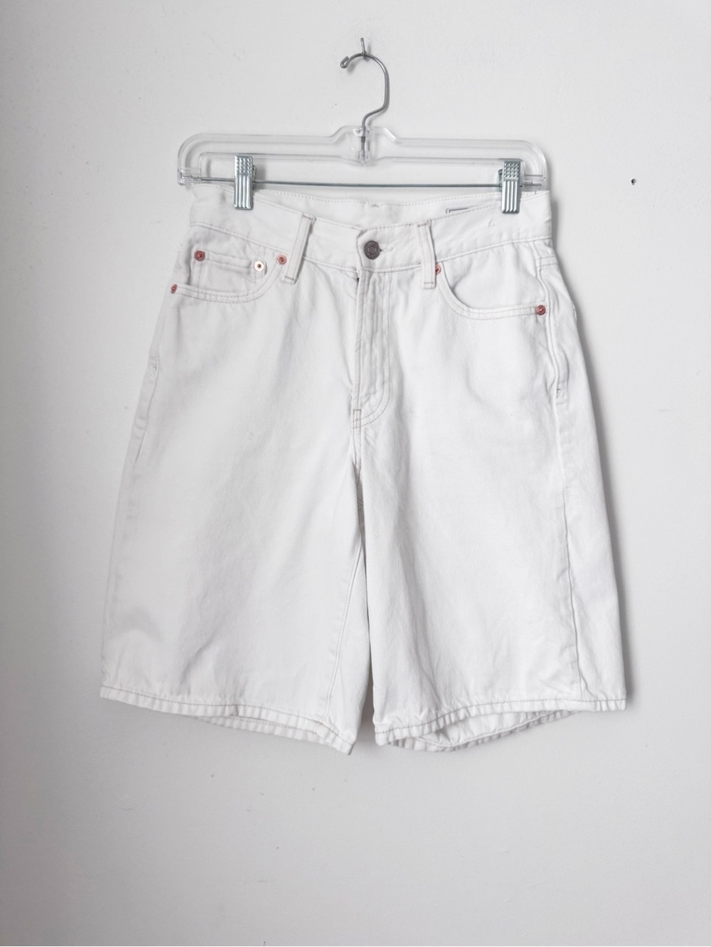GAP White High-Rise Longline Shorts